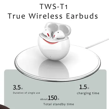 TWS Brezžične Slušalke Blueooth Slušalka Dotik Earburds HIFI 6D Surround Zvok, ki Podpirajo Brezžično Polnjenje Auto Seznanjanje Slušalke