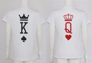 Moda Grafični Tumblr Poker Tiskanje Kralj Kraljica Srce Ulične Tshirts 2018 Poletje Ženske Moški Kratek Rokav Priložnostne Nekaj Ljubimec