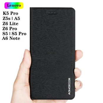 Usnja Flip Case Kritje za Lenovo K5 Pro A6 Opomba S5 Pro Z5S Z6 Lite K9 Opomba A5 K5 2018 S90 Telefon, Denarnico Nazaj Zajema Primere,