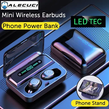 ALECUCI F9-5DD Brezžične Slušalke Bluetooth 5.0 Slušalke IPX7 Nepremočljiva Touch Kontrole Čepkov z Mikrofonom Apt-X Globok Bas