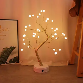 LED Nočna Lučka Mini Božično Drevo Bakrene Žice Garland Svetilka Za Domačo Spalnica Dekor Pravljice Luči Luminary Počitnice razsvetljavo