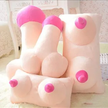 Candice guo plišastih igrač polnjene lutka odraslih prsi bubby mamma penis spolovila obliko kavč, blazine, blazine natikači smešno darilo za rojstni dan