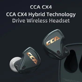 CCA CX4 Bluetooth 5.0 1BA+1DD Hibridna pogonska Enota TWS HIFI Slušalka Športne Igre izničevanja Šuma V Uho Slušalke z Čip AAC