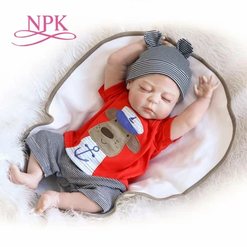 NPK 56 CM velik obseg Rodi dojenček fant bebe lutka prerojeni polni silikona telo najbolje otroci spalna fant darilo igrače brinquedos bonecas