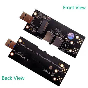 NGFF M. 2 za USB 3.0, Dual NanoSIM Kartico v Režo za Adapter Pretvornik za 3G/4G/5G Modul