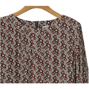 2020 Plus Velikost 4XL O-neck Ženske Tiskanja Cvetovi Shirt Obleko Spadajo Elegantno Letnik Dolg Rokav Dobre Kakovosti Žensko Obleko Robe