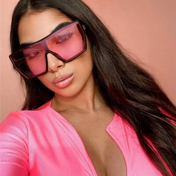 Prevelik sončna očala ženske 2020 luksuzne blagovne znamke Gradient jasno odtenki trendovska sončna očala ženska velikimi očali ženski oculos
