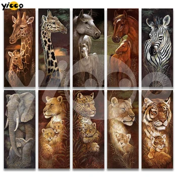 Celoten Kvadratni/Krog Sveder Diamantni Slikarstvo Vezenje Divje Živali Družino Series Nosorogovo Mozaik Navzkrižno Šiv Dekor Darilo TX61