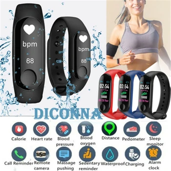 4 Barve Bluetooth Fitnes Tracker Krvni Tlak, Srčni Utrip Pametno Gledati Ženske Silikonske Manšeta Zapestnica Watchs