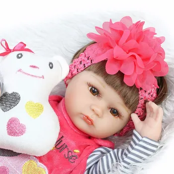 NPK bebes rodi punčko 43 cm mehke silikonske prerojeni malčke baby lutke com corpo de silikonski menina Božična darila lutka
