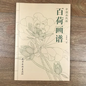 Kitajsko Slikarstvo Črtna Risba Lotus Flower Baihe Slikarstvo Spektra / Tradicionalni Kitajski Gong Bi Bai Miao Slikarstvo, Umetnost, Učbenik