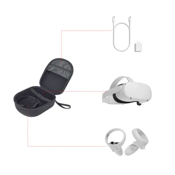 EVA Težko Prenosna Škatla za Shranjevanje Vrečko za Oculus Quest 2 VR Krmilnik Slušalke, Polnilnik Potovalni kovček Kritje Nepremočljiva Torbica