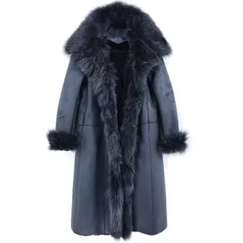 Novo modno žensko resnično lisica krzno plašč ženski lady pozimi topla oblačila, jakna za zamrznitev sneg, vreme, modra, črna, bež xxxl