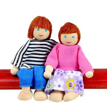 Leseno Pohištvo Za Punčke Hiša Družine Miniaturni 7 Ljudi Lutka Igrača Za Otrok Otroka Cherryb