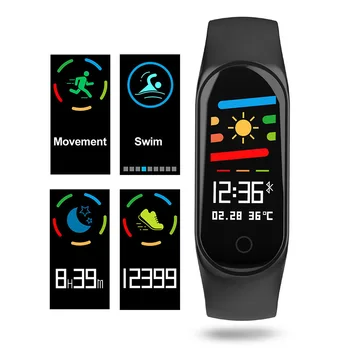 M3S Pametna Zapestnica Barvni-zaslon IP67 Fitnes Tracker krvnega tlaka, Srčnega utripa Smart band Za Android IOS telefon