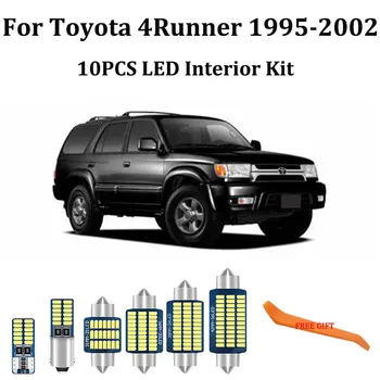10X Bela Canbus led Avto notranje luči Komplet za Toyota 4Runner N18 Dome led Zemljevid Vrata Prtljažnik luči 1995-1998 1999 2000 2001 2002