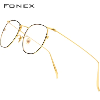 FONEX Čisto B Titanium Očal Okvir Ženske Ultralahkih Poligon Recept Očala Moških Očala za Kratkovidnost Optičnih Očal 885
