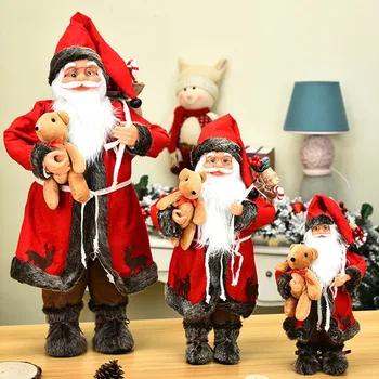 30/45/60cm Božič, Velika Santa Claus Lutke Okraski Stoji Santa Figur Lutka Božič Dom Dekoracijo Otroci Darilo