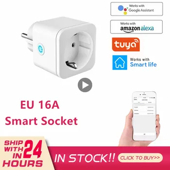 WiFi Smart Stojalo Smart Tuya Smart števcem Plug EU Adapter za Daljinsko Glasovni Nadzor Power Energy Monitor Za Alexa googlova Domača stran