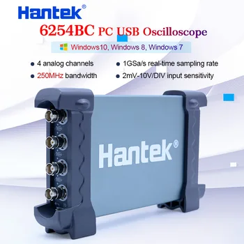 Hantek 6254BC PC USB Oscilloscope 4 Kanali 250MHz 1GSa/s valovnih oblik zapisa in replay funkcija Prenosni Osciloscopio