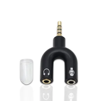 50PCS U Tip Ac Dvojno 3,5 MM izhod za Slušalke Priključite Avdio Kabli Razdelilniki Mikrofon 2 v 1 Vrtljiv Priključek Za Xiaomi itd