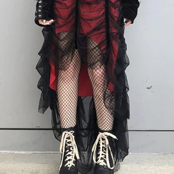 Rosetic Očesa Naguban Seksi Trak Goth Obleka Ženske Temno Dekle Poletje Rdeča Črna Nezakonitih Mozaik Oblikovalec Dolge Obleke Do Leta 2020