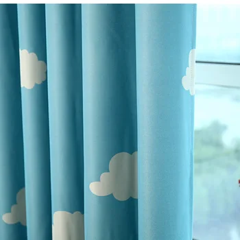 Modro Nebo, Belo Tiskanje v Oblaku Zavese za Otroško Spalnico Šotori Otrok Fantje Dekleta Senčenje Risanka Vrtec Okno Rideaux P125C