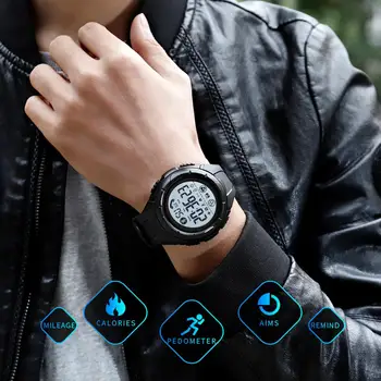 Moški je Pametno Gledati blagovne Znamke SKMEI Digitalne Ure Srčnega utripa Spanja Monitor Smartwatch Nepremočljiva ročno uro Android, IOS Moški Gledajo
