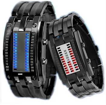 Moda Ustvarjalne Binarni Digitalni Watch Moški Šport Elektronski Watch Luksuzni LED Moške Watch Ura Relogio Digitalni erkek kol saati
