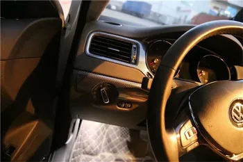 2pcs/veliko Avto nalepke ABS ogljikovih vlaken zrn nadzorno ploščo klimatske naprave vtičnico kritje za Volkswagen vw za obdobje 2012-Jetta 6 MK6
