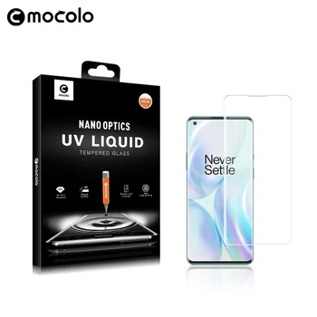 Za Oneplus 8 Pro Screen Protector Mocolo Polno Tekočine Prilepljena Ukrivljen UV Kaljeno Steklo za OnePlus 8 Pro Screen Protector