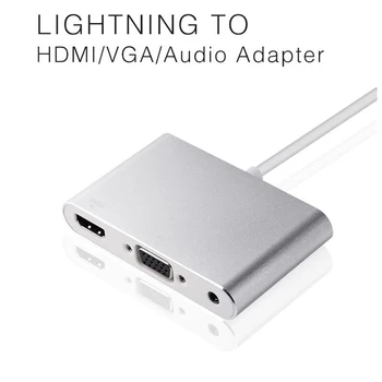 Ingelon HDMI VGA AV Adapter Pretvornik 4 v 1 Plug and Play za Strele z hdmi Digitalnih AV Adapter za iPhone, da Ogledalo na HDTV