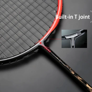 Asimetrija Vzorci iz Ogljikovih Vlaken Badminton Lopar Max Napetost 30LBS Žaljivo Tip Lopar Lahka Teža 4U 82g Z String Vrečke
