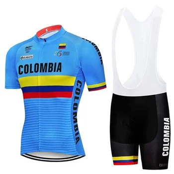 2020 novo pro kolumbija retro team kolesarski dres bo ustrezala roupa ciclismo Poletne Moške kolo po Meri nastavite bib kratke kolesarjenje oblačila kit