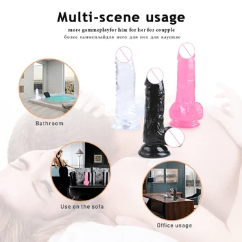 Erotično Mehkega Jelly Vibrator Realne Bullet Vibrator, Dildo Trak Na Velik Penis Sesalni Igrače za Odrasle Sex Igrače za Ženske