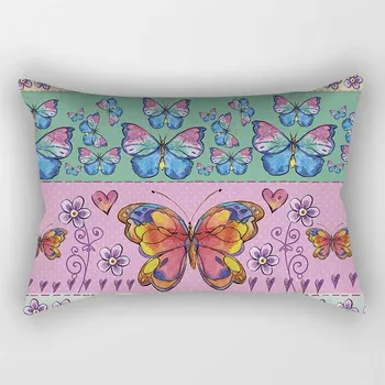 Vroče prodaje lepoto metulj blazino pokriva pravokotnik spalnica blazino primerih, fantje, dekleta, moški, ženske travel zglavnik pokrov 50*30cm