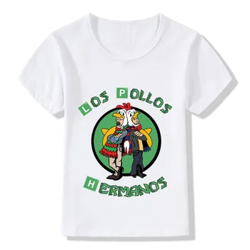 Otroci Poletje LOS POLLOS HERMANOS Design Smešno T-Shirt Otroci Baby Piščanca Bratje/Rick Oblačila Fantje Dekleta Vrhovi Tees,ooo5046