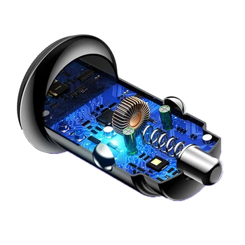 USB Avto Hitri Polnilnik Tipa C Podatkovni Kabel Za Mini Cooper Univerzalno 5A 18W 30W 60 W Mobilni Telefon Adapter PD3.0 QC4.0 Črno Bel