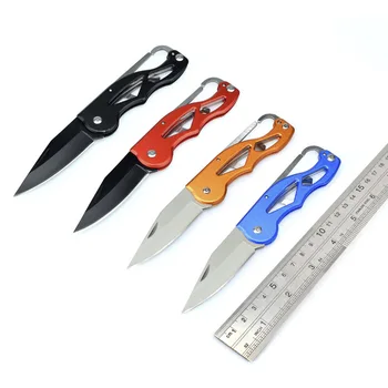 Self-defense mini prostem nož Zunanji prenosni nož Prenosni Keychain Obroč Folding Nož za Sadje rezalnik Taborjenje Orodje za Preživetje