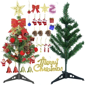 30/45 cm Fuax Božično Drevo za Božič Doma, Dekoracije, naredi sam, Plastični Božič Navidad Umetno Drevo Vključujejo Okraski