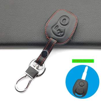 Visoka kakovost avto keychain usnje tipko kritje za Ssangyong daljinski upravljalnik 2 gumb avto smart key primeru Tipko avto dodatki lupini
