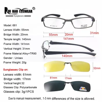 Unisex Očala Okvir in 2 kos sončna Očala posnetek na Modni Očala Mens Očala Okvirji Polarizirana sončna Očala Posnetek 681