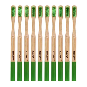 10pcs/veliko Bambusa zobna ščetka Leseni Ročaj Nano Antibakterijska Ščetine Okolje Zobni Bambus, Oglje Dvojni Ultra Mehka Glave