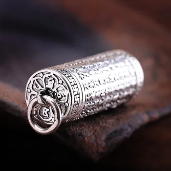 KJJEAXCMY boutique nakit S925 sterling srebrni nakit postavka Budistični srca skozi moške in ženske polje obesek