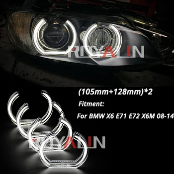 LED Angel Eyes Halo Obroči DRL 105mm 120mm 128mm Za Nissan BMW Z4 M3 M4 M5 E90 E91 E92 E60 E82 E87 F10 F13 F30 F31 X6 E71 E72