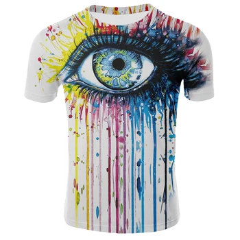 2021 novo 3D tisk T-shirt za moške in ženske T-shirt barvita skladba tiskanje vrtoglavica / Hamburg / barvita tiskanje 3D T-shirt