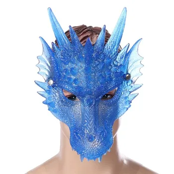 2020 4D Blue Dragon Masko, Pol Masko Halloween Kostum Stranka Okraski Mehko Cosplay Straši Halloween Masko Za Otroke, Najstnike!