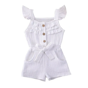 Newborn Baby Toddler Fant Dekleta Romper Visoko Pasu Čipke Lovely Baby Bodysuit Sunsuit Obleko Oblačila Playsuit