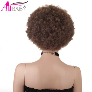Afro Kinky Kodraste Kratek Košate Lase, Lasulje 10palčni Sintetičnih Cosplay Lasuljo Povprečna Velikost Za Ženske in 140 g/kos Alibaby