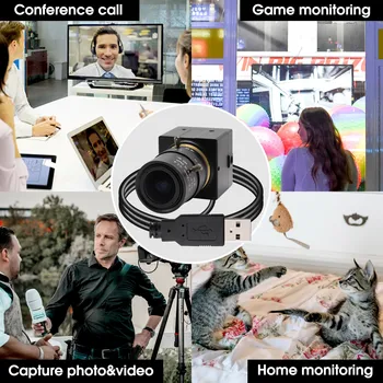 8MP HD SONY IMX179 Usb Video Kamero Mini Box Nadzor USB Fotoaparat z 2,8-12mm Varifocal CS Objektiv za Android,Linux ,Windows